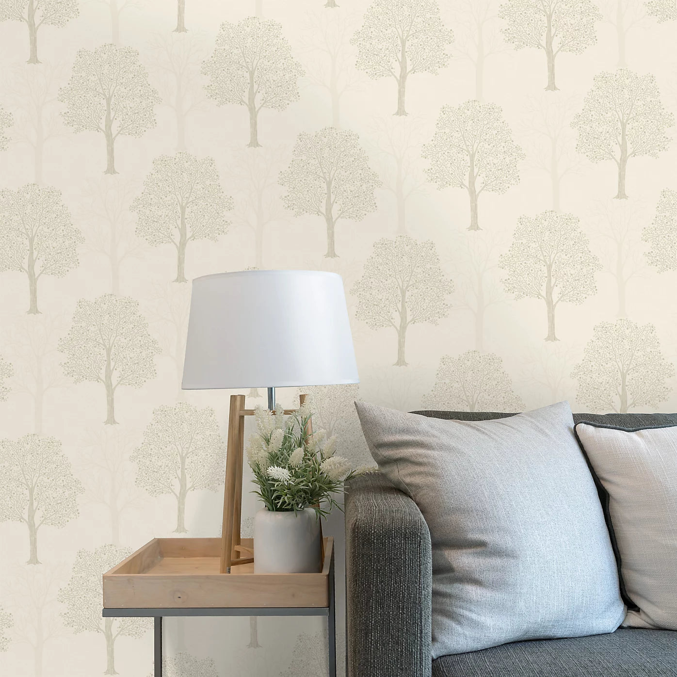 Holden Décor Opus Ornella Cream Tree Embossed Wallpaper