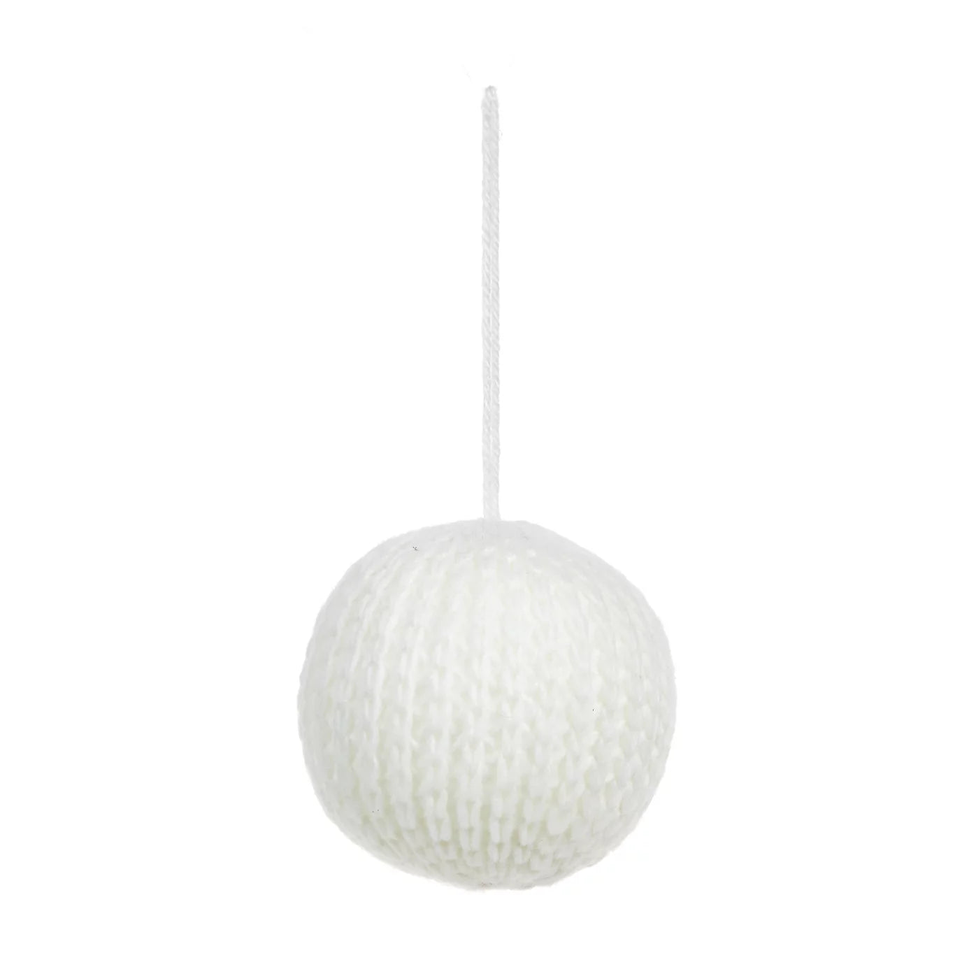 Ice garden White Fabric Round Hanging decoration (D) 90mm Knitted