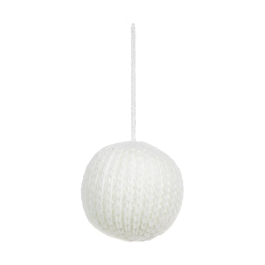 Ice garden White Fabric Round Hanging decoration (D) 90mm Knitted