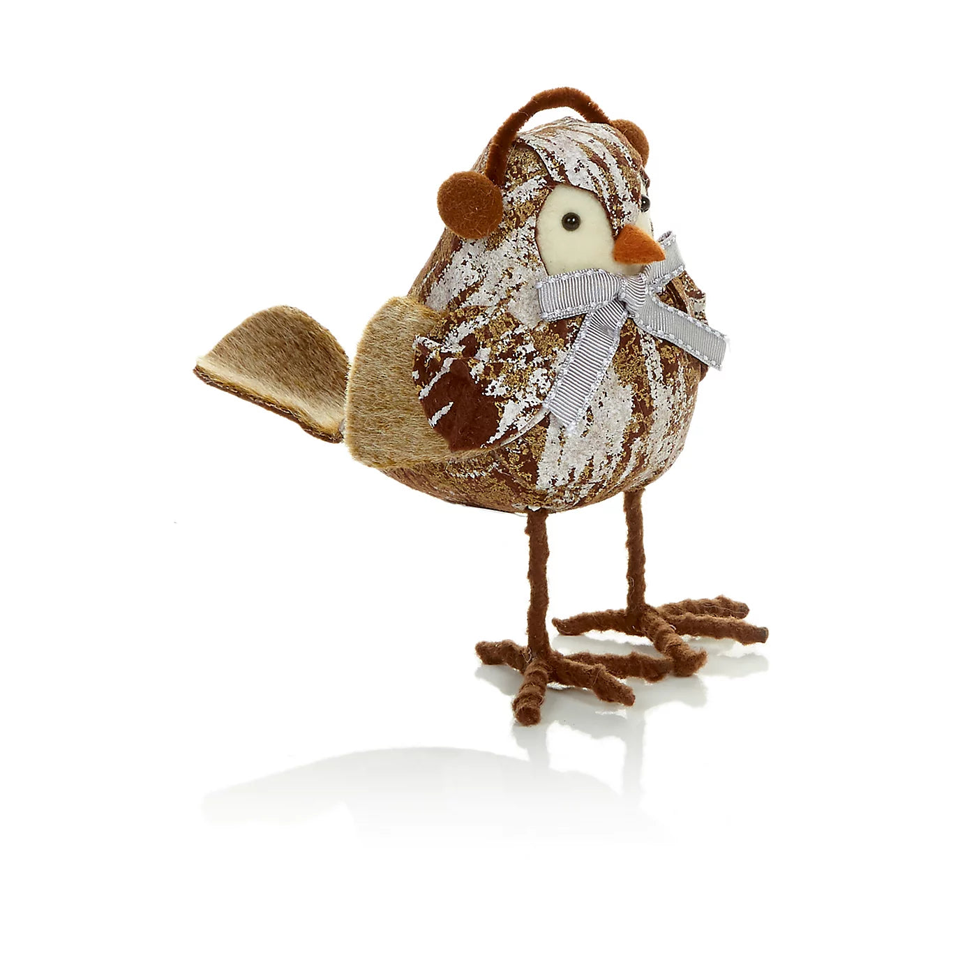 Multicolour Robin with ear muff Christmas decoration (H) 180mm