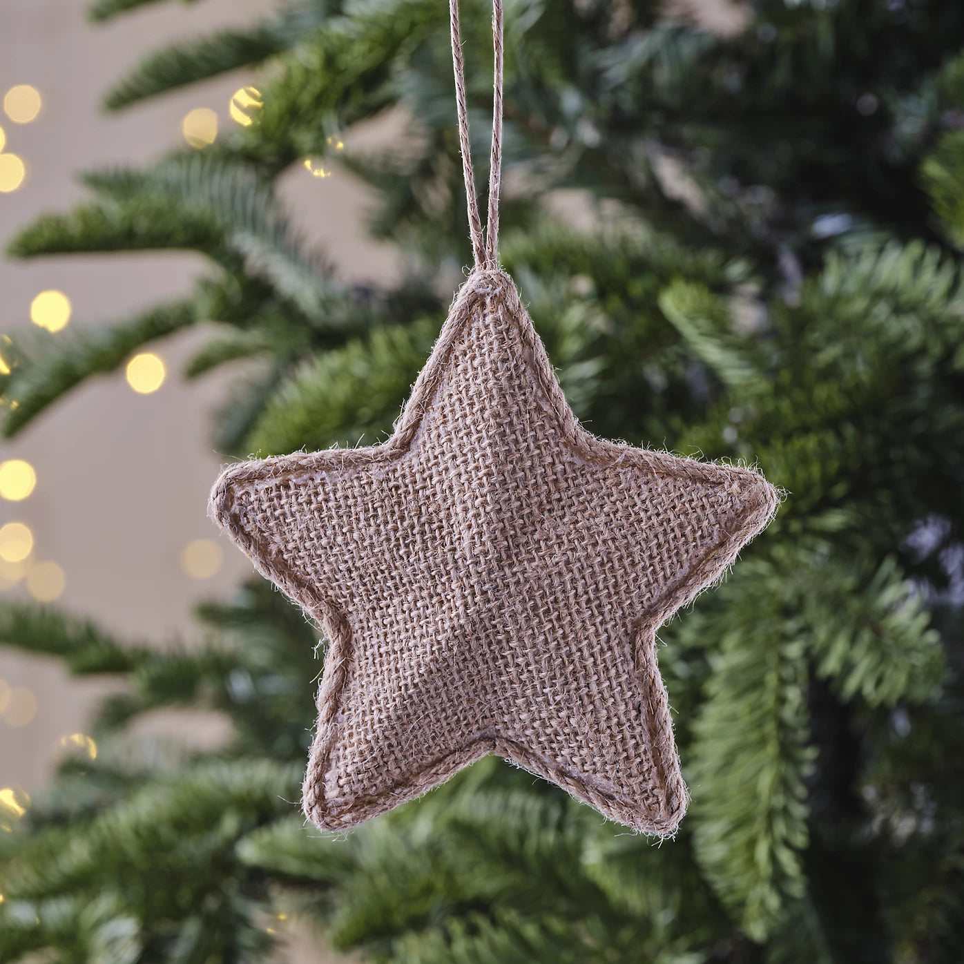 Natural Hessian effect Jute Star Hanging decoration