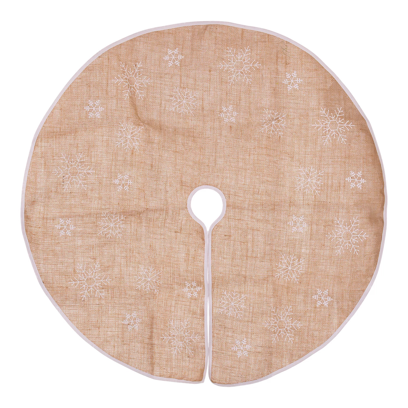 Natural Hessian Nordic Snowflake Tree skirt 99cm(Dia)