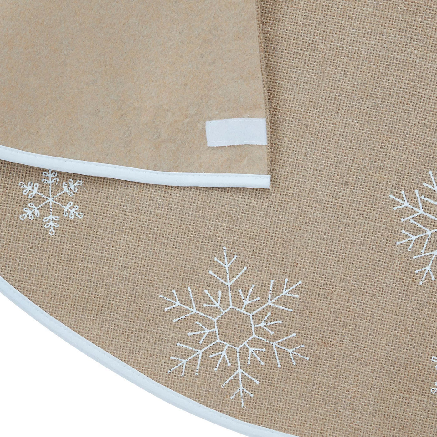 Natural Hessian Nordic Snowflake Tree skirt 99cm(Dia)