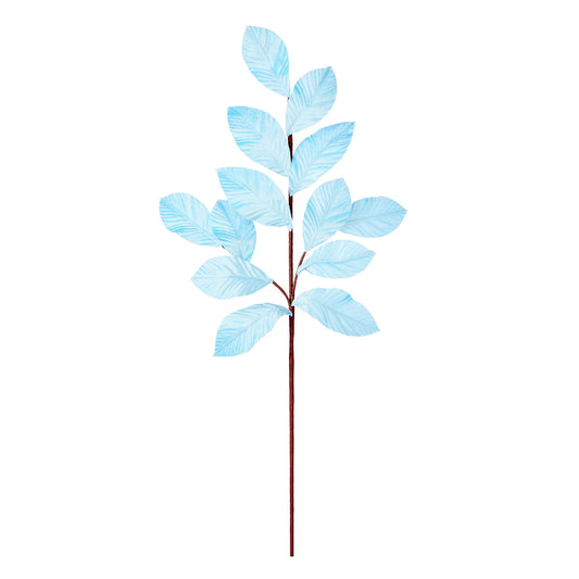 2 x Premier Decorations Limited Blue Velvet Leaf Stem