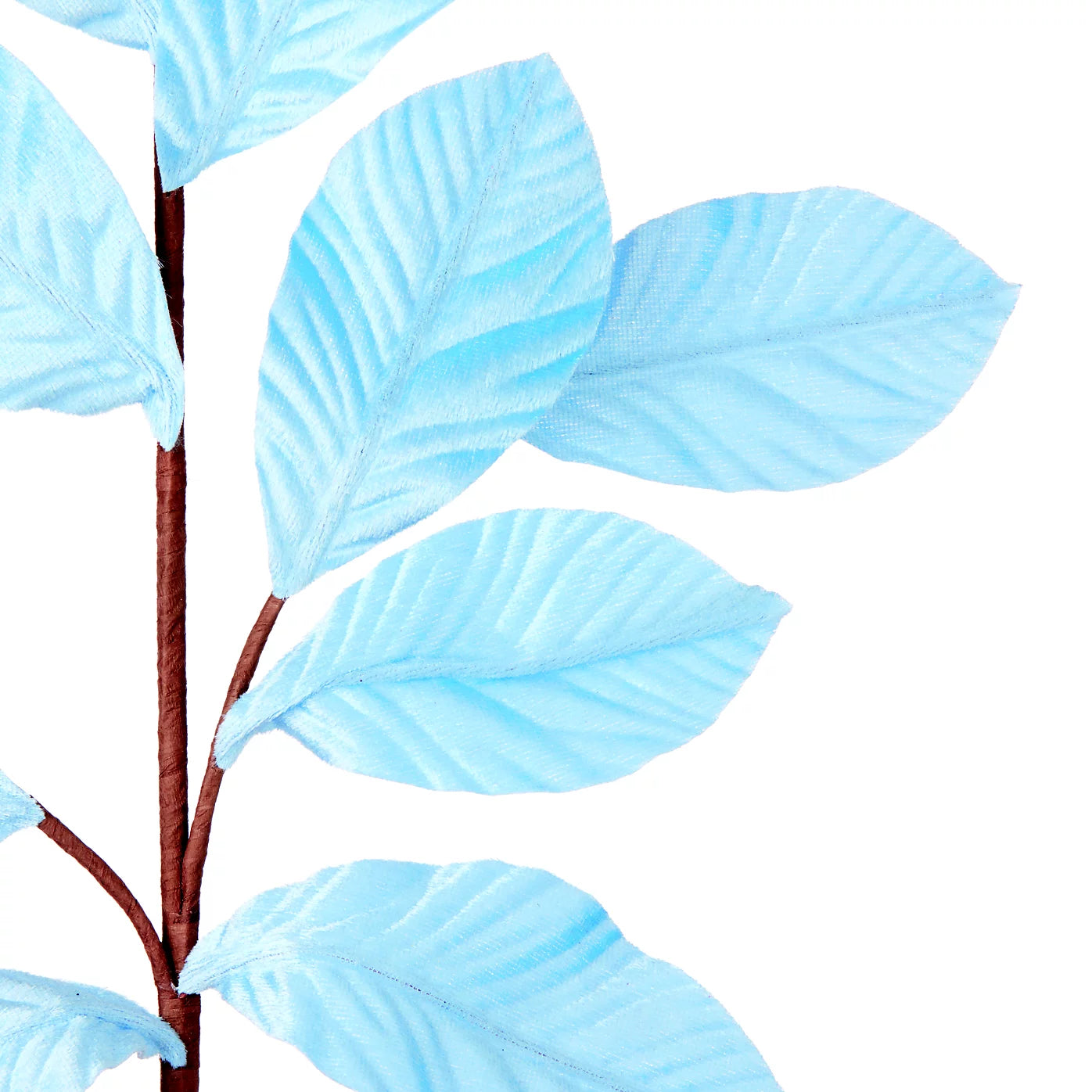 2 x Premier Decorations Limited Blue Velvet Leaf Stem