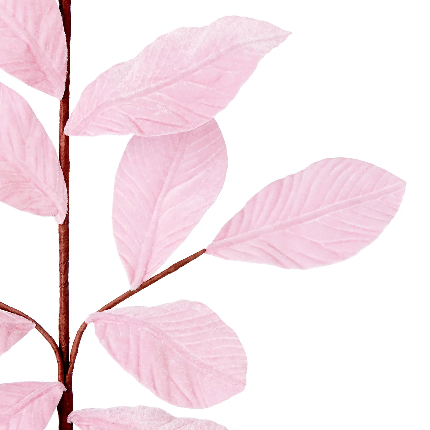 3 x Premier Decorations Limited Pink Velvet Leaf Stem