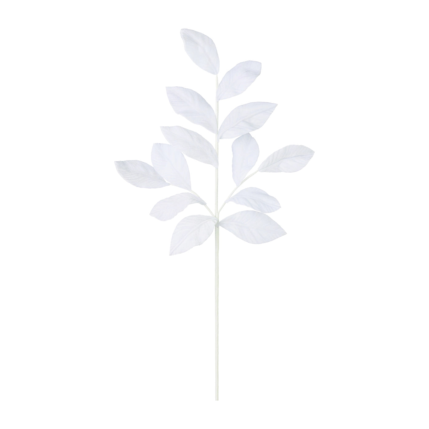 2 x Premier Decorations Limited White Velvet Leaf Stem
