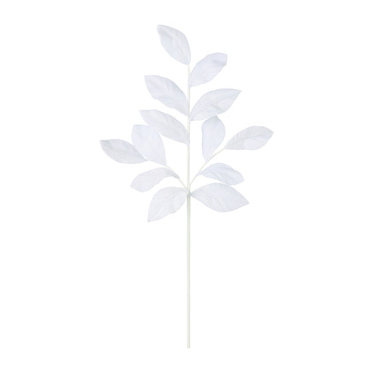 2 x Premier Decorations Limited White Velvet Leaf Stem