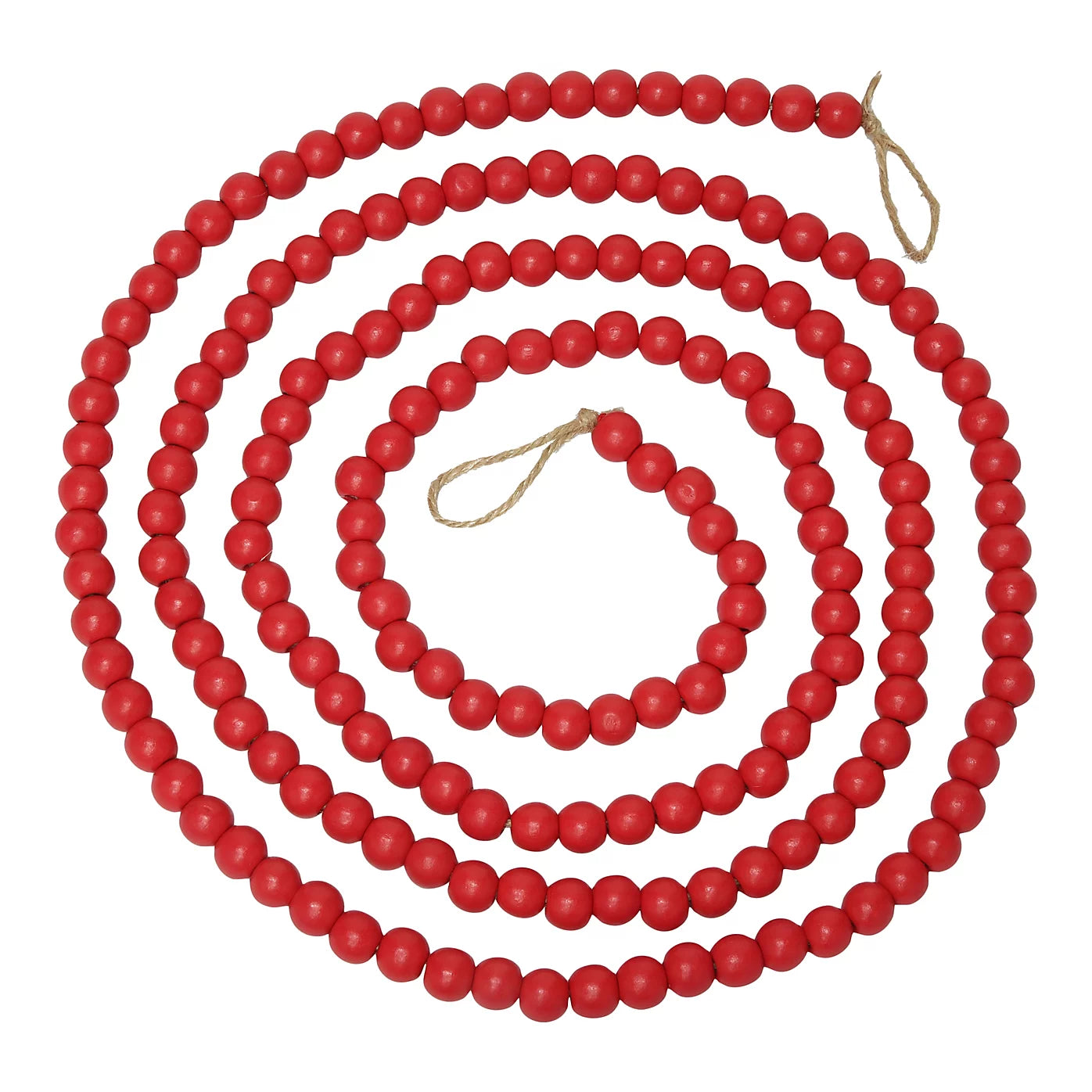 2 x Red Glitter effect Wood Bead chain 2m Christmas