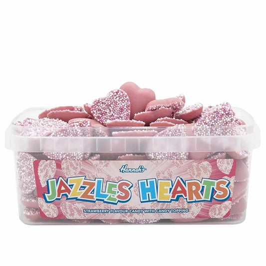 Strawberry Hannahs Jazzles Pink Hearts 120 Pieces Sweet 600g Candy