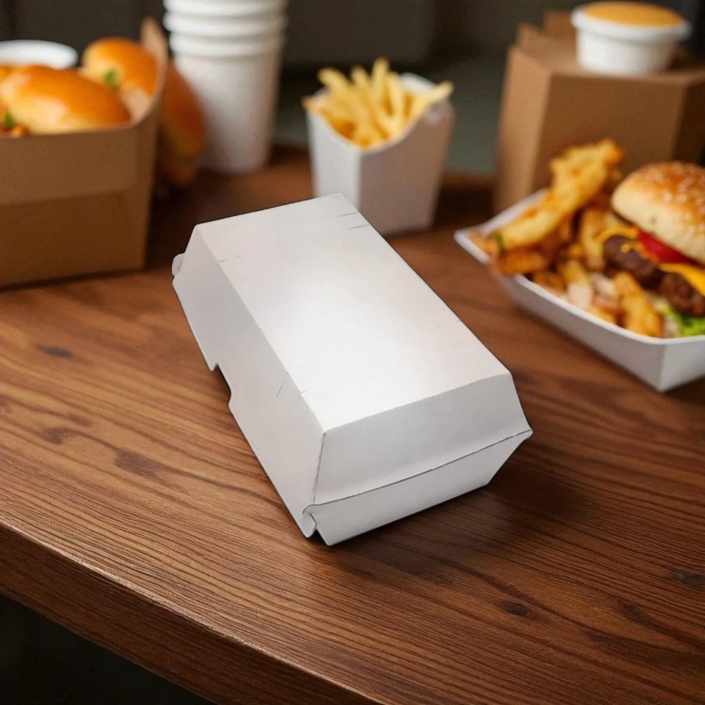 Large Food Boxes 100pcs 210x180x75mm Recyclable Take away Chippy Food Container