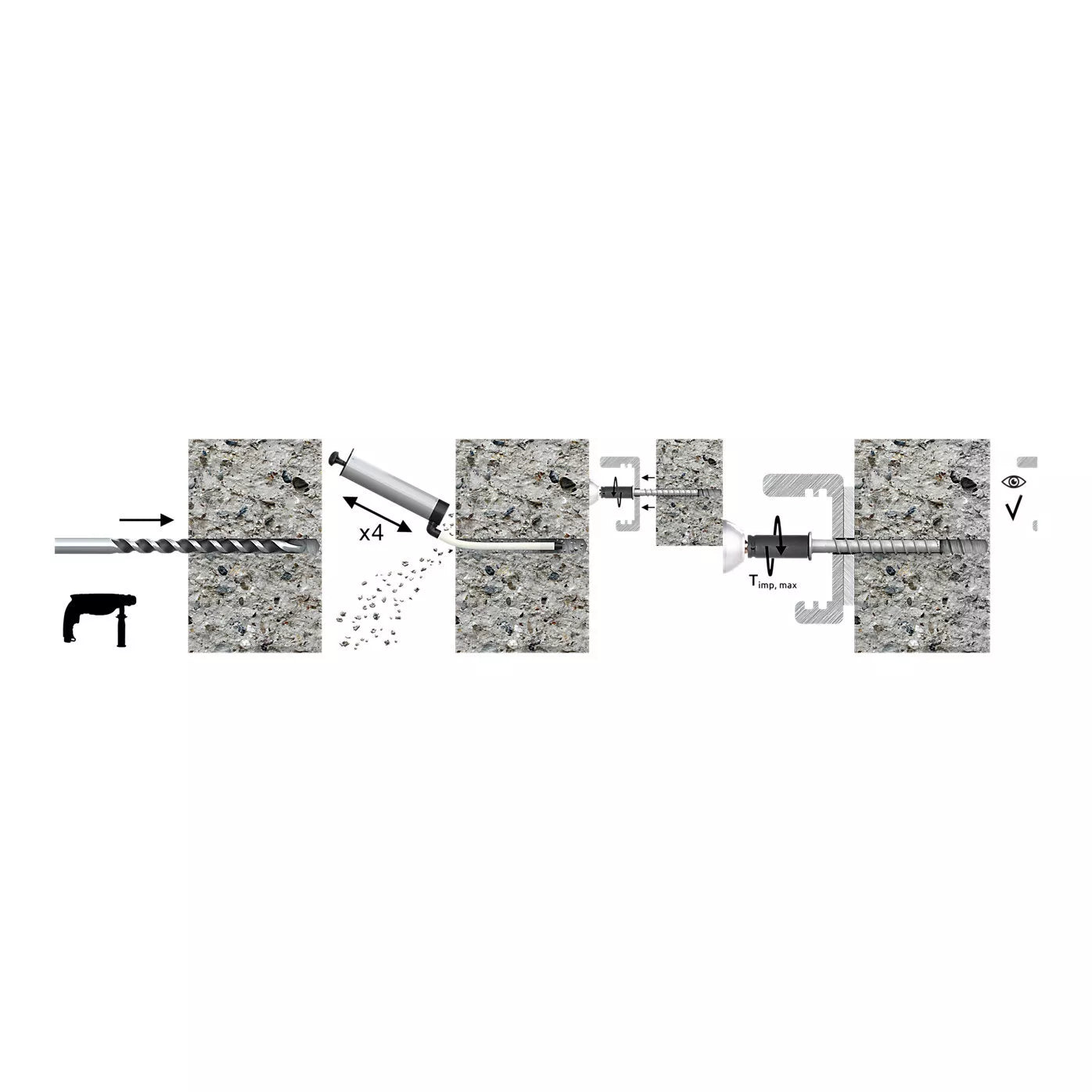 Diall Hex Steel Concrete screw (Dia)8mm (L)75mm, Pack of 10