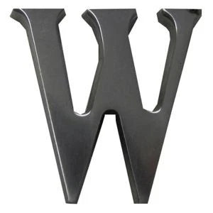 Brushed Silver Effect Aluminium Self-Adhesive House Letter W, (H)40mm (W)25mm