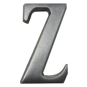 Brushed Silver Effect Aluminium Self-Adhesive House Letter Z, (H)40mm (W)25mm
