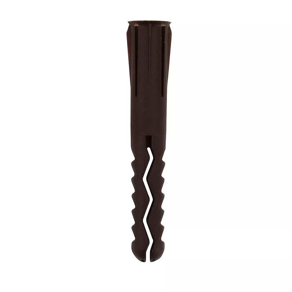 Plasplugs Brown Multi-purpose screw & wall plug (Dia)7mm (L)45mm, Pack of 500