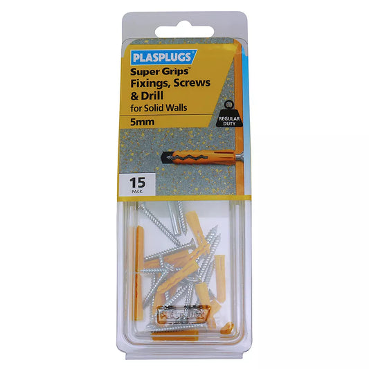 Plasplugs Super Grips PZ Yellow Multi-purpose screw & wall plug (Dia)4.5mm (L)24