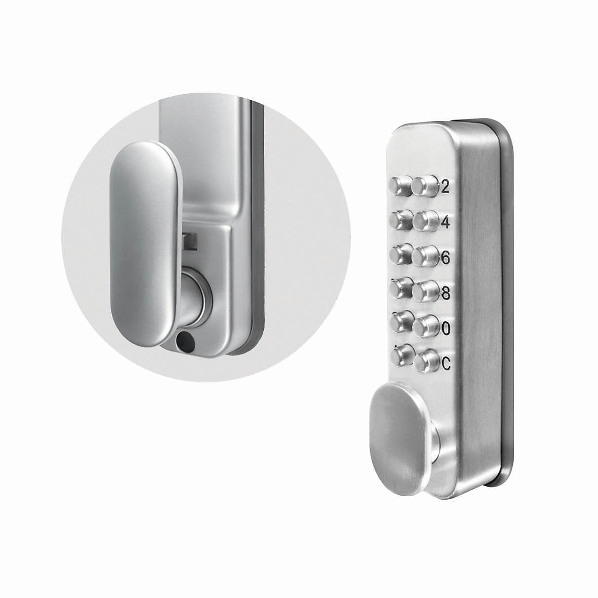 Smith & Locke Grey Zinc alloy 4-6 digit Push-button lock