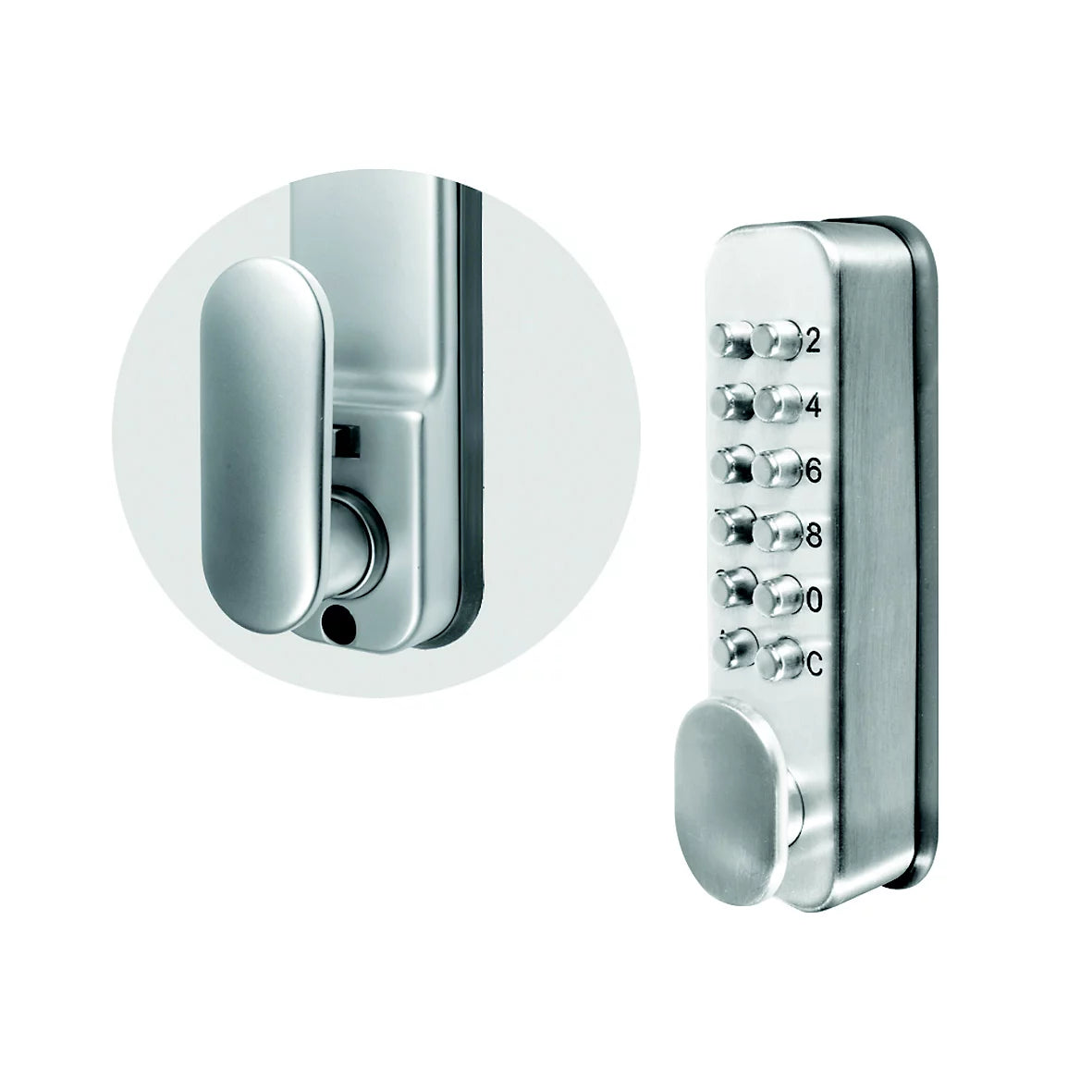 Smith & Locke Grey Zinc alloy 4-6 digit Push-button lock