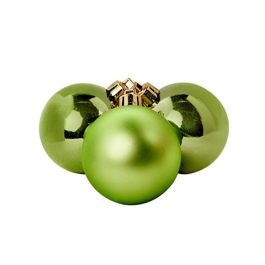 Swamp Green Plastic Round Christmas bauble set, Set of 11 (D) 60mm