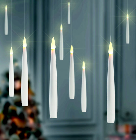 Warm white LED Floating candle Single christmas light (H) 150mm, Set of 10