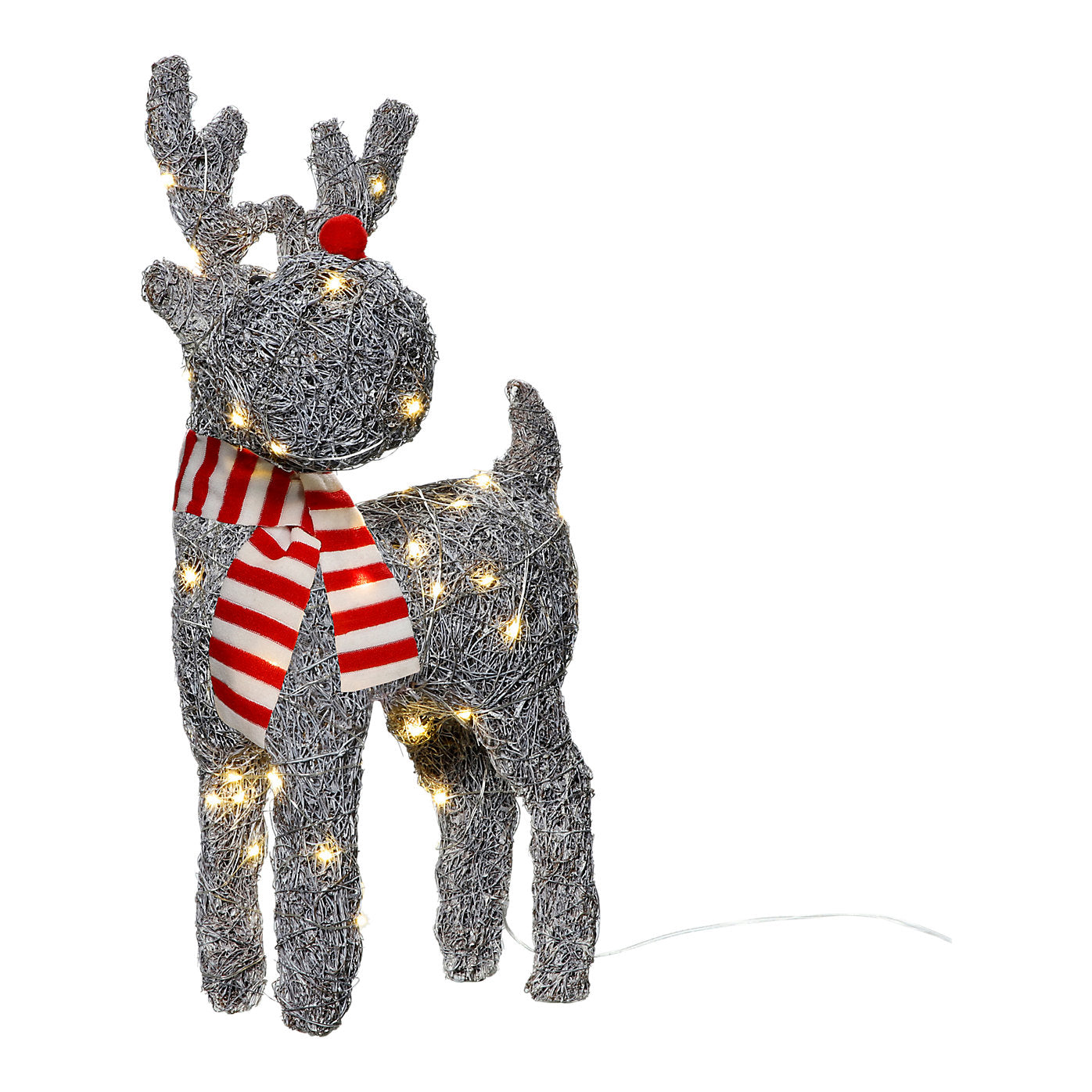 Warm white LED Grey Reindeer Silhouette (H) 450mm Christmas