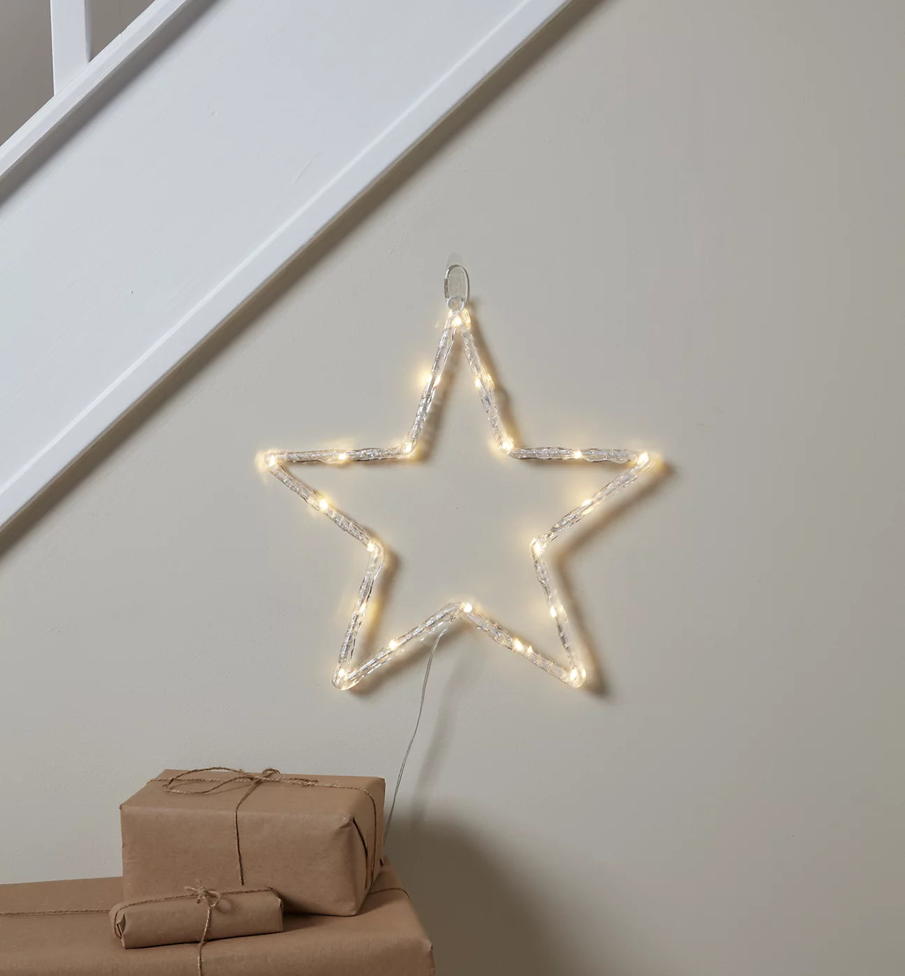 Warm white LED Transparent Star Silhouette (H) 3550mm Christmas