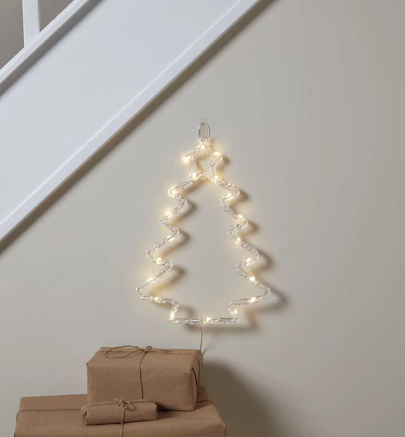 Warm white LED Transparent Christmas Tree Silhouette (H) 304mm