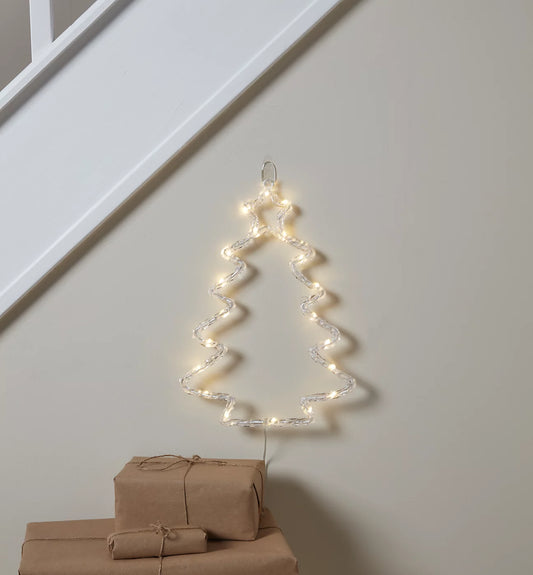 Warm white LED Transparent Christmas Tree Silhouette (H) 304mm