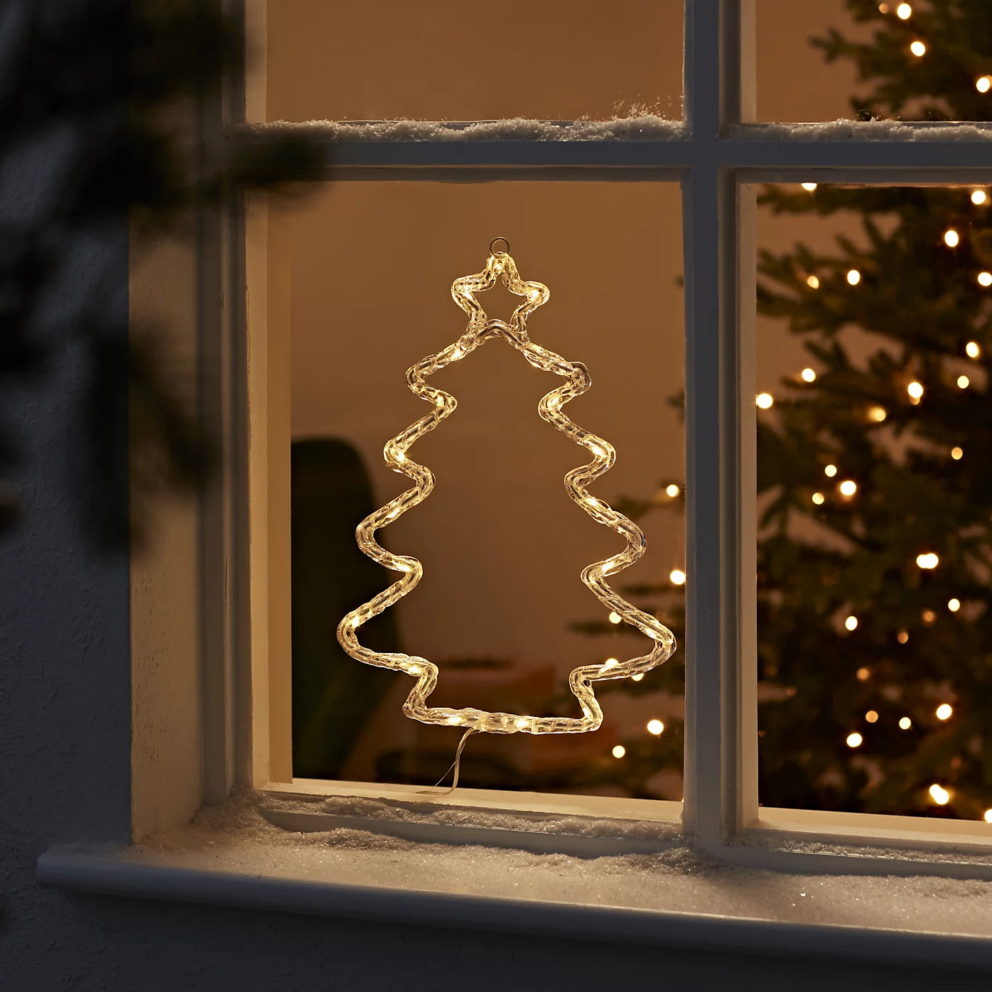 Warm white LED Transparent Christmas Tree Silhouette (H) 304mm
