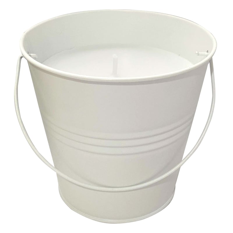 2 X Citronella White Bucket Candle Outdoor 30-35H Burn Bug Repellent