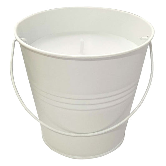 2 X Citronella White Bucket Candle Outdoor 30-35H Burn Bug Repellent