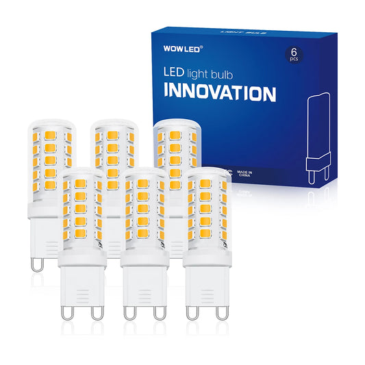 6 x G9 LED Light Bulbs, 3W Equivalent to 30W G9 Halogen Bulbs Warm White