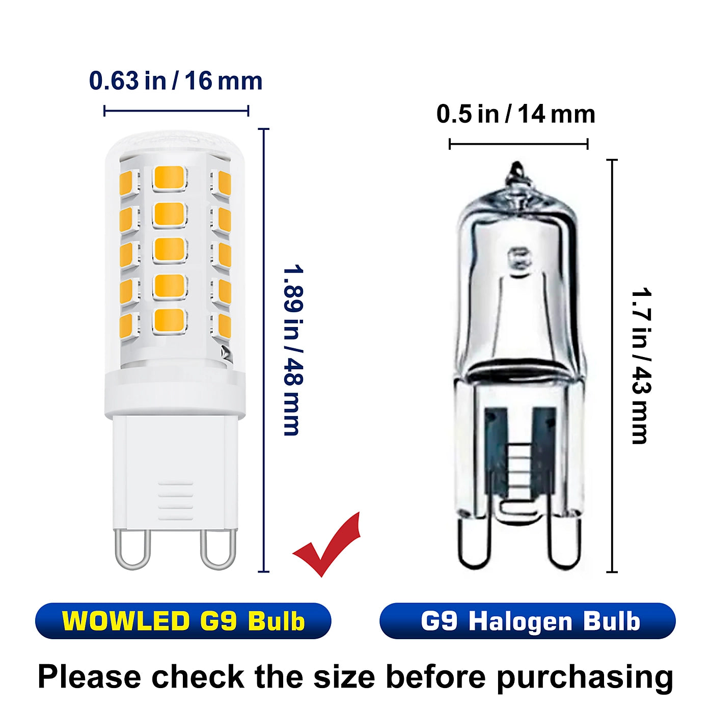 6 x G9 LED Light Bulbs, 3W Equivalent to 30W G9 Halogen Bulbs Warm White