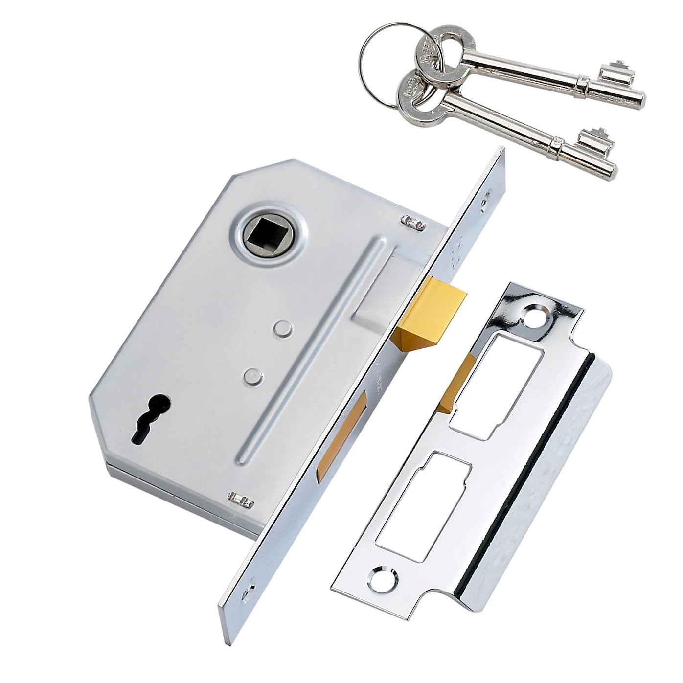 Yale 64mm Chrome effect Metal 2 lever Sashlock Sold & shipped by B&Q