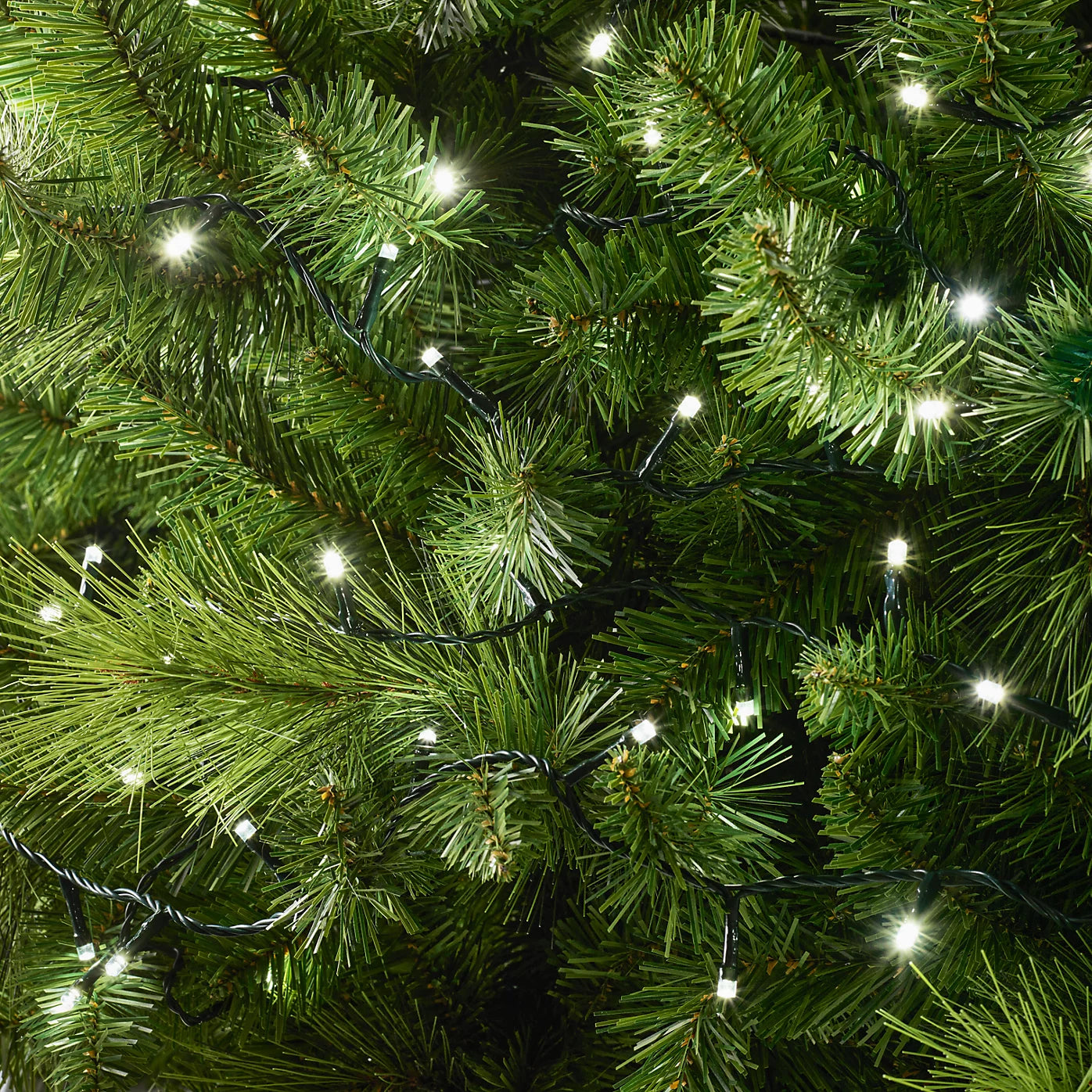 120 Ice white LED String lights With timer Green cable