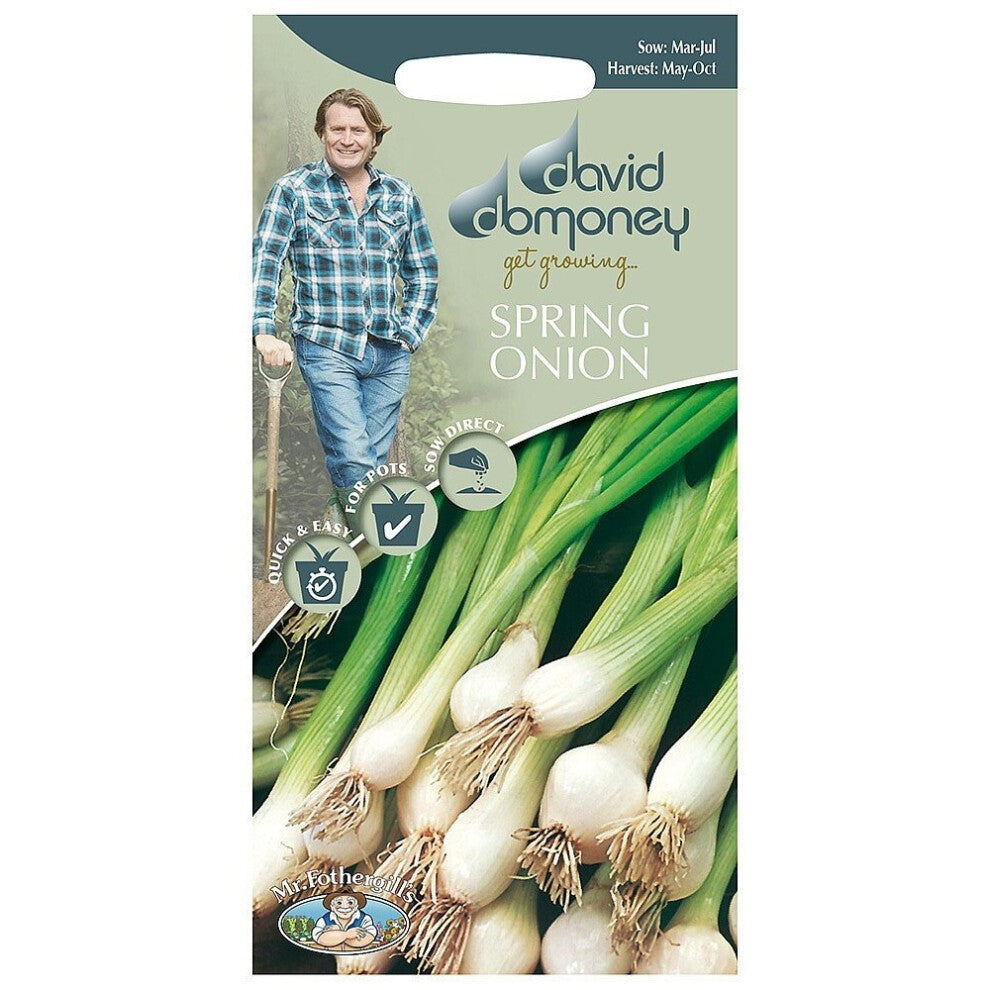 Mr.Fothergill's David Domoney Spring Onion White Lisbon Seeds PKT