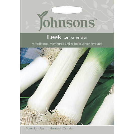 Johnsons Seeds - Pictorial Pack - Vegetable - Leek Musselburgh - 500 Seeds