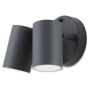 Blooma Candiac Matt Charcoal Grey Mains-Powered LED Outdoor Wall Light 380Lm 5511006424