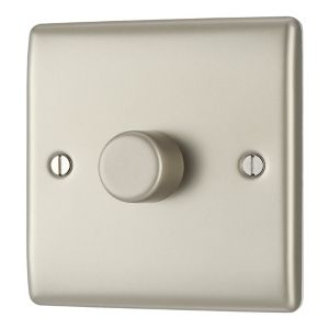 Bg Nickel Raised Slim Profile Single 2 Way 400W Dimmer Switch