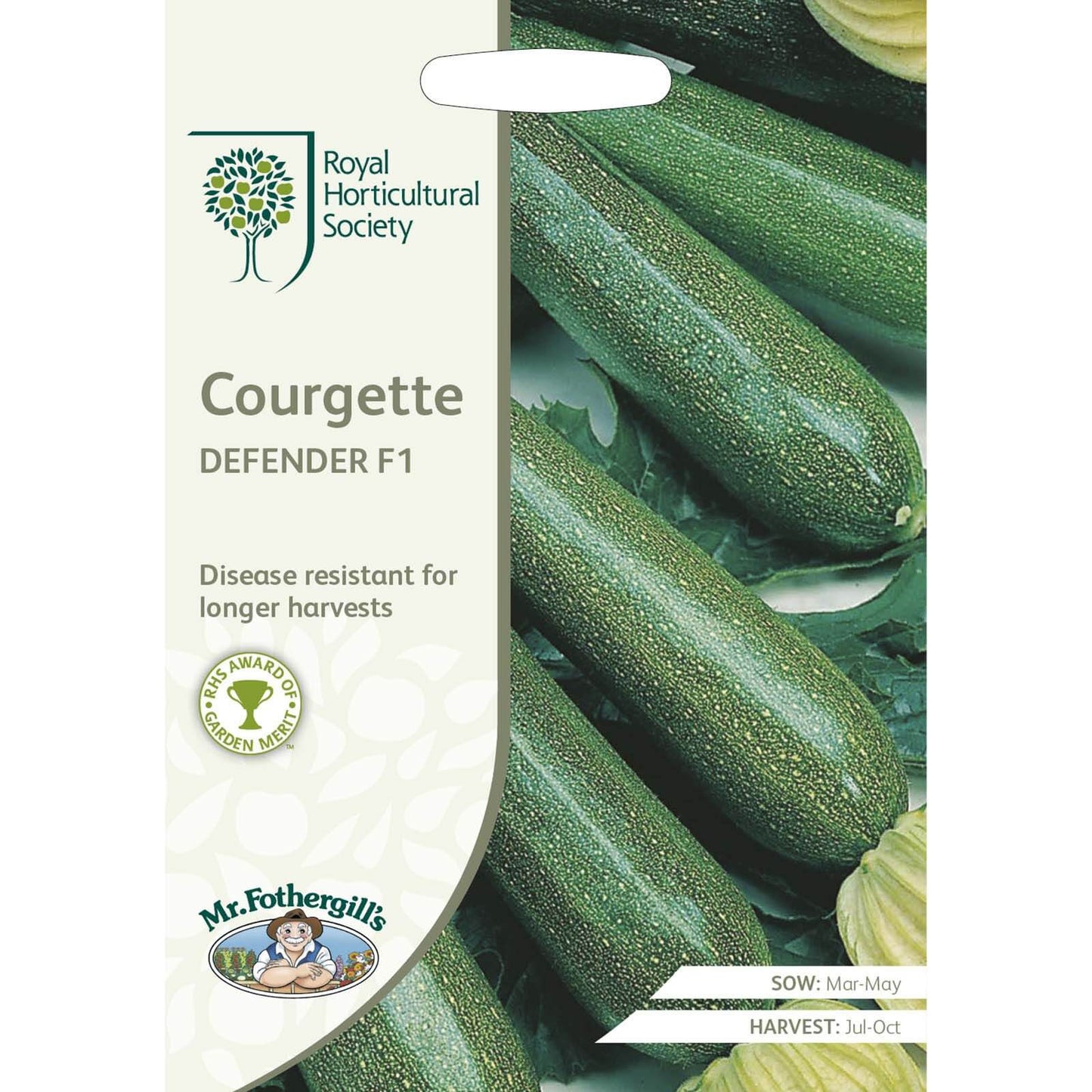 Mr Fothergill's RHS Grow Your Own Vegetables Courgette Defender F1 Seeds