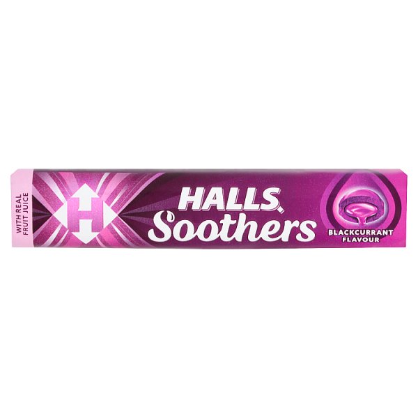 Halls Soothers Blackcurrant Lozenges Roll 45g x 20