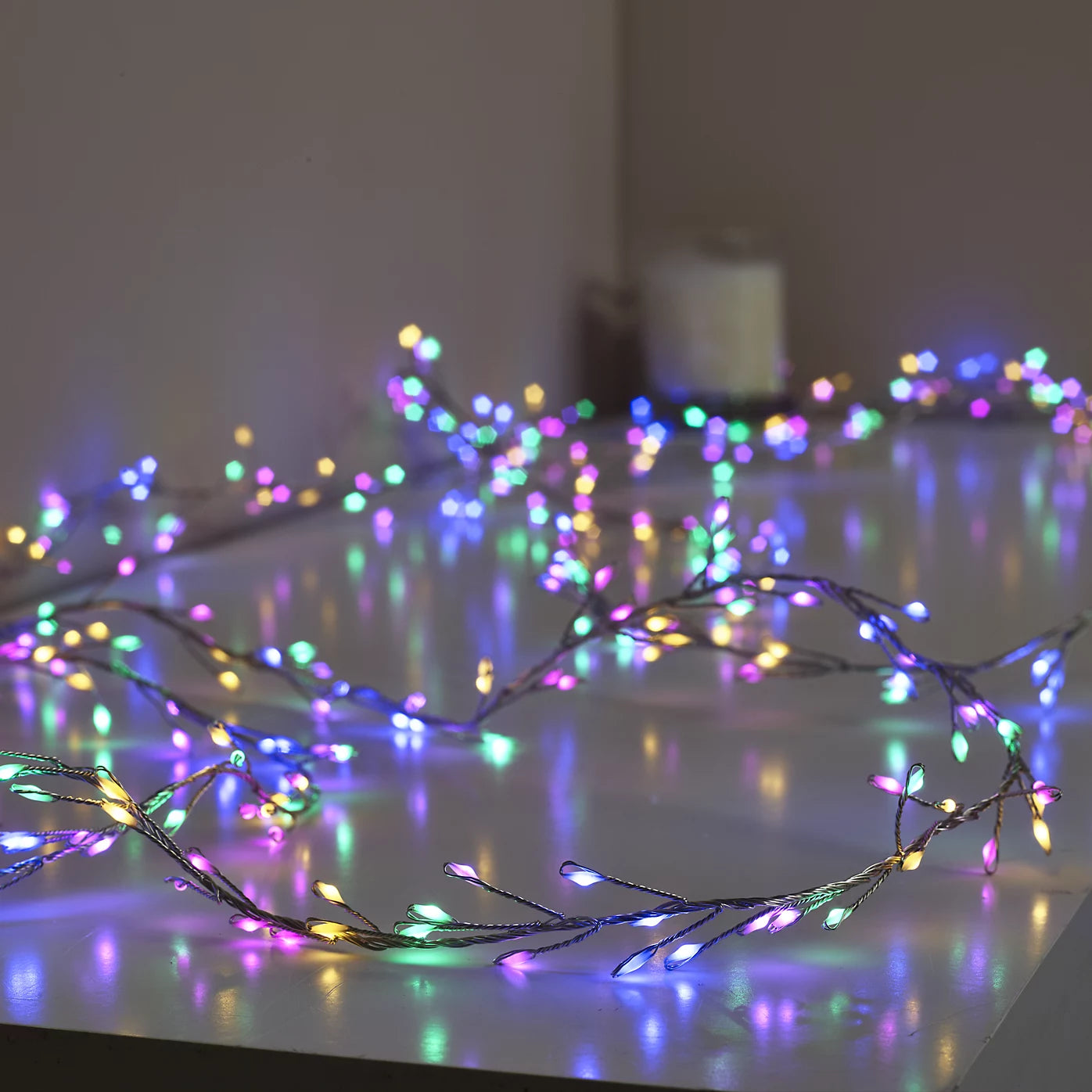 800 Rainbow LED Cluster string light With timer function & 19.96m Clear cable