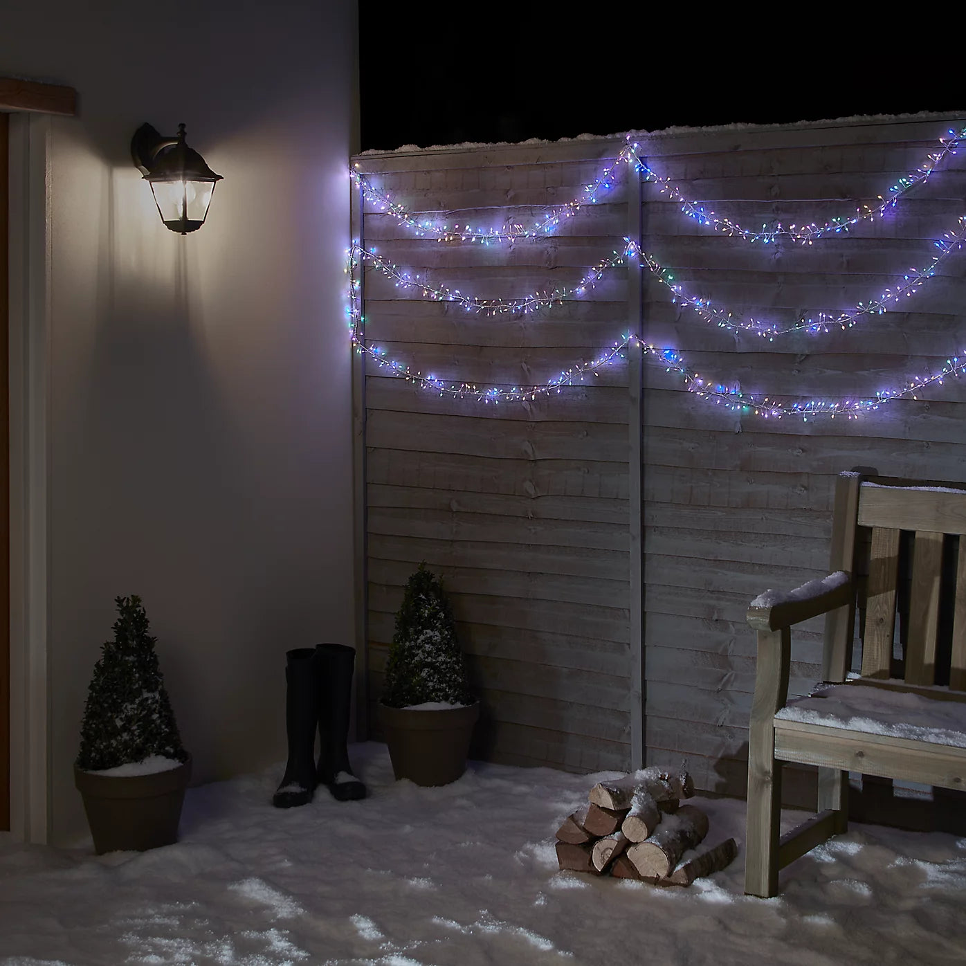 800 Rainbow LED Cluster string light With timer function & 19.96m Clear cable