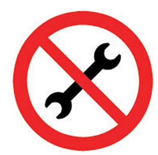 No tools to be left in this vehicle overnight Self-adhesive labels, (H)100mm (W)100mm