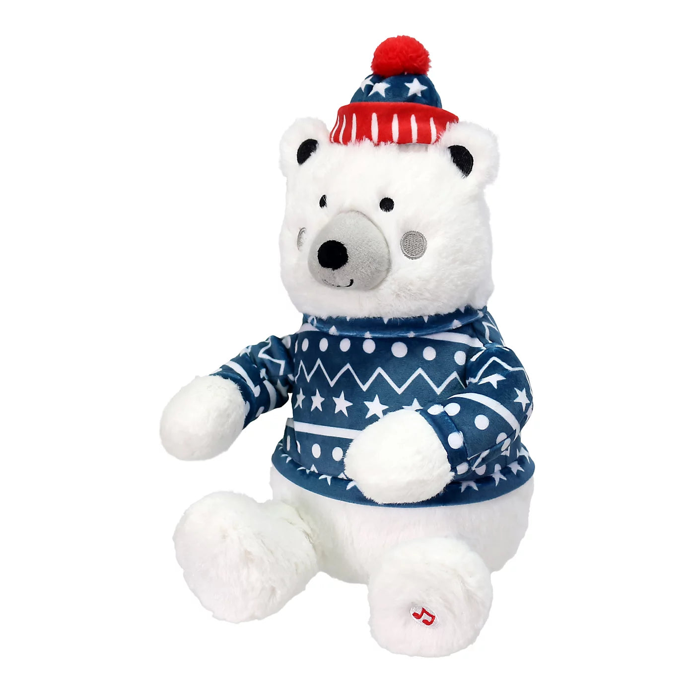 Battery-powered Sings & turns Multicolour Polar Bear in jumper character