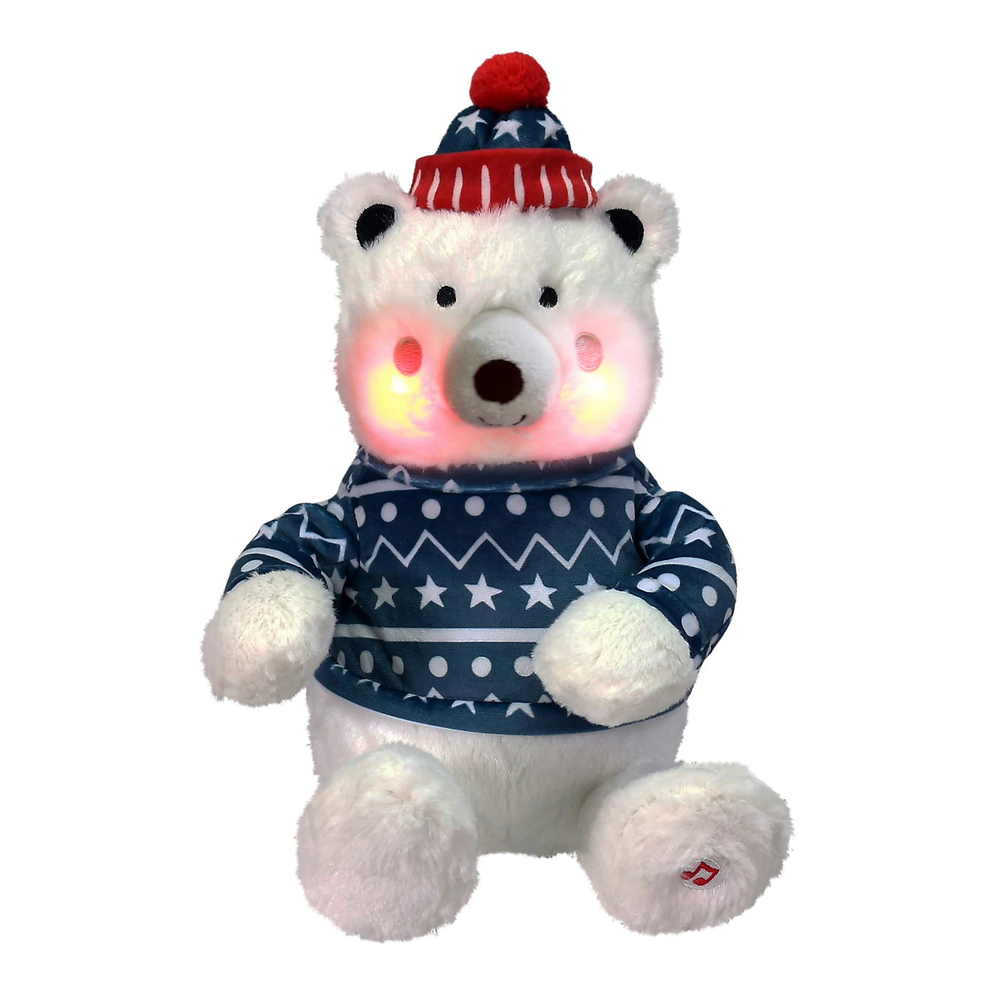 Battery-powered Sings & turns Multicolour Polar Bear in jumper character