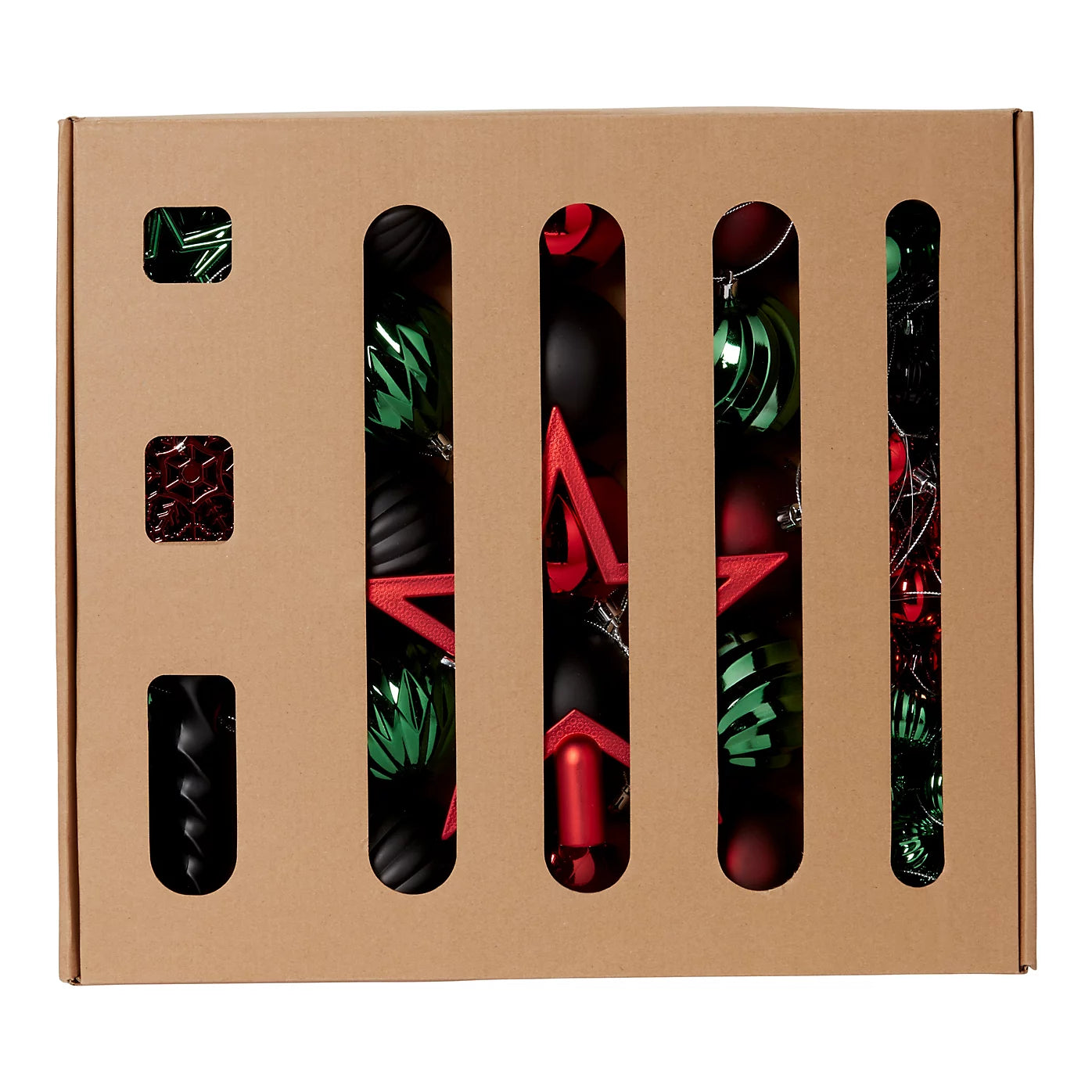 Black, green & red Plastic Christmas Decorations decoration, Pack of 100