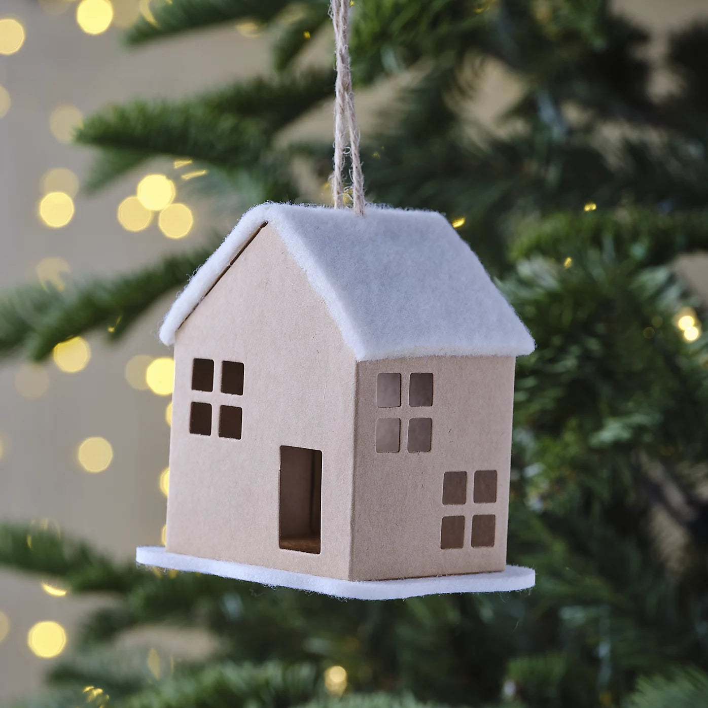 Brown & White House Paper Hanging decoration