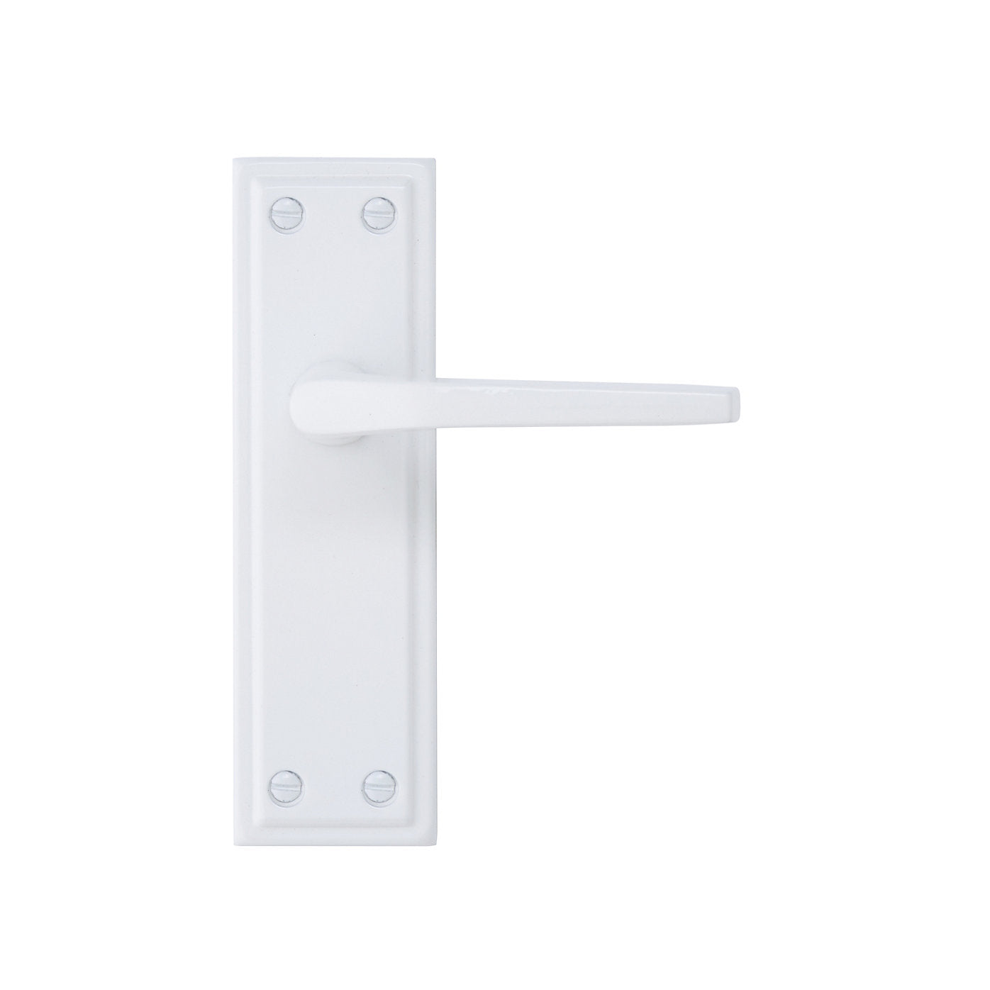 Colours Colan White Aluminium Straight Latch Door handle (L)106mm (D)57mm