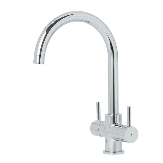 1 Cooke & Lewis Amsel Chrome effect Kitchen Twin lever Tap